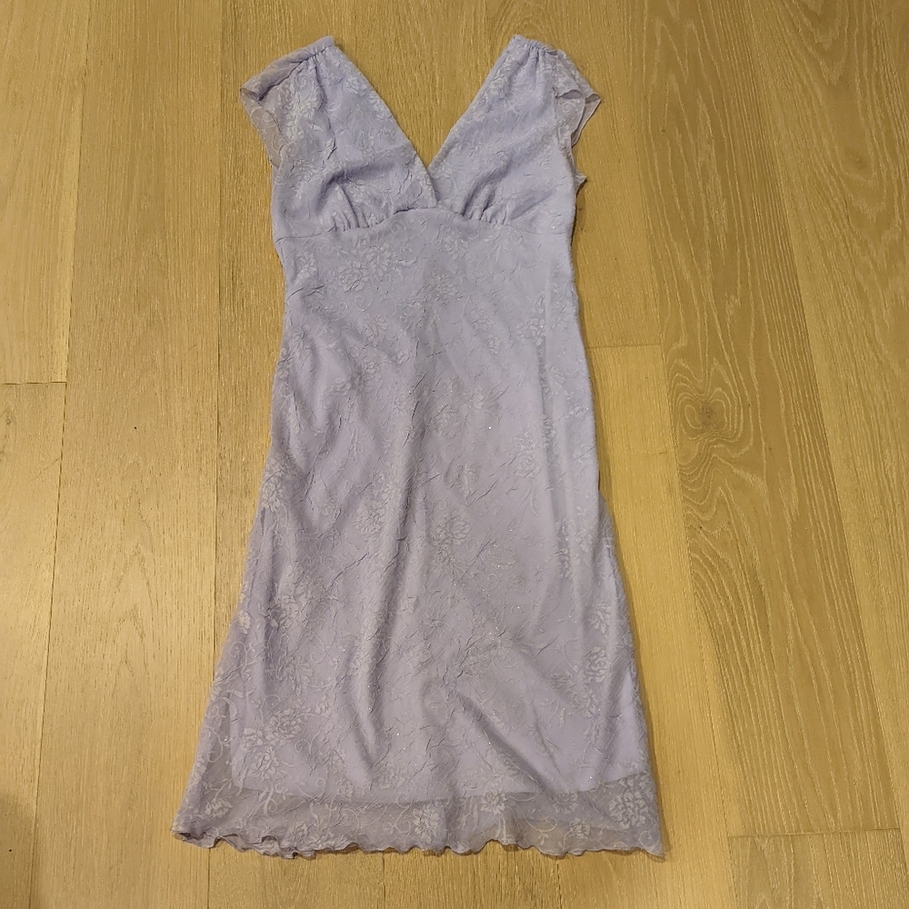Y2K Elegant Lavender Shimmery Dress Fairycore